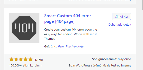 404 error page eklentisi
